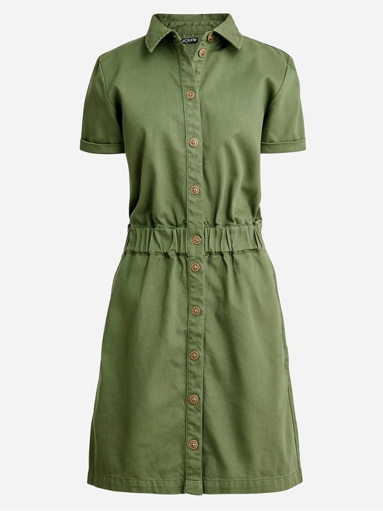 J. Crew Dresses & Skirts - J. Crew Olive Button-Front Short-Sleeve Mini Dress